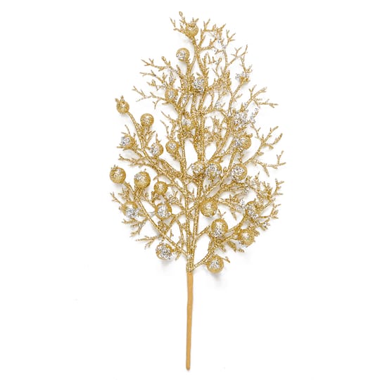 13" Artificial Christmas Glittered Berry Picks